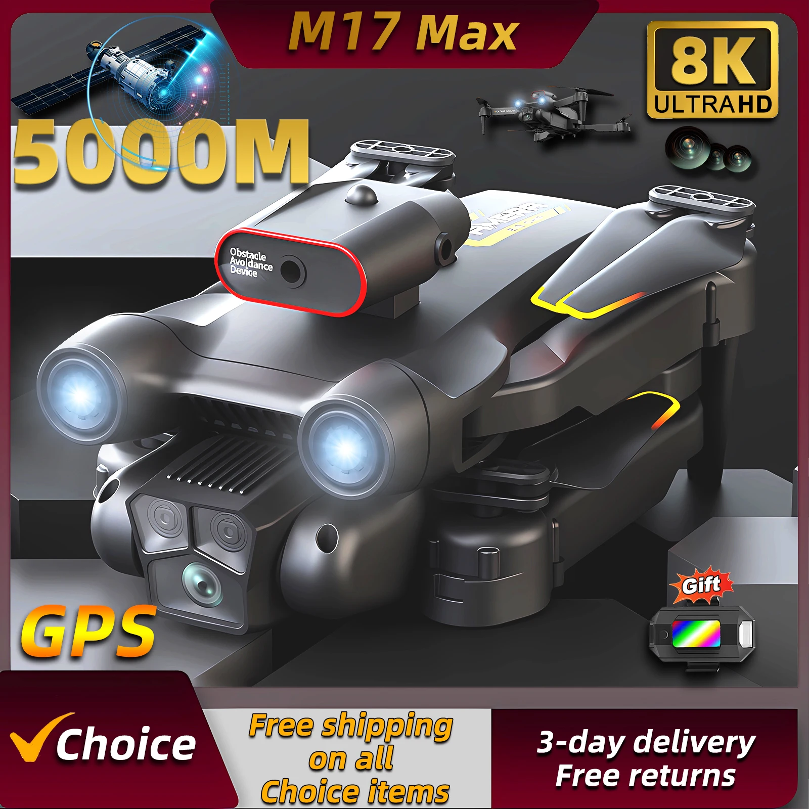 New M17 Max Drone 8K Professin - огляд і ціна Rc Hobby China